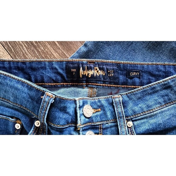 Indigo Rein Jeans Curvy Ankle Skinny  Juniors Size 27 Blue Button Fly High Waist - Picture 8 of 11